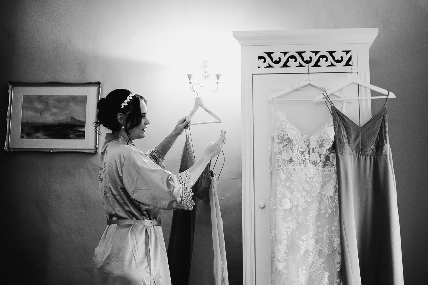 Bridesmaid sorting dresses