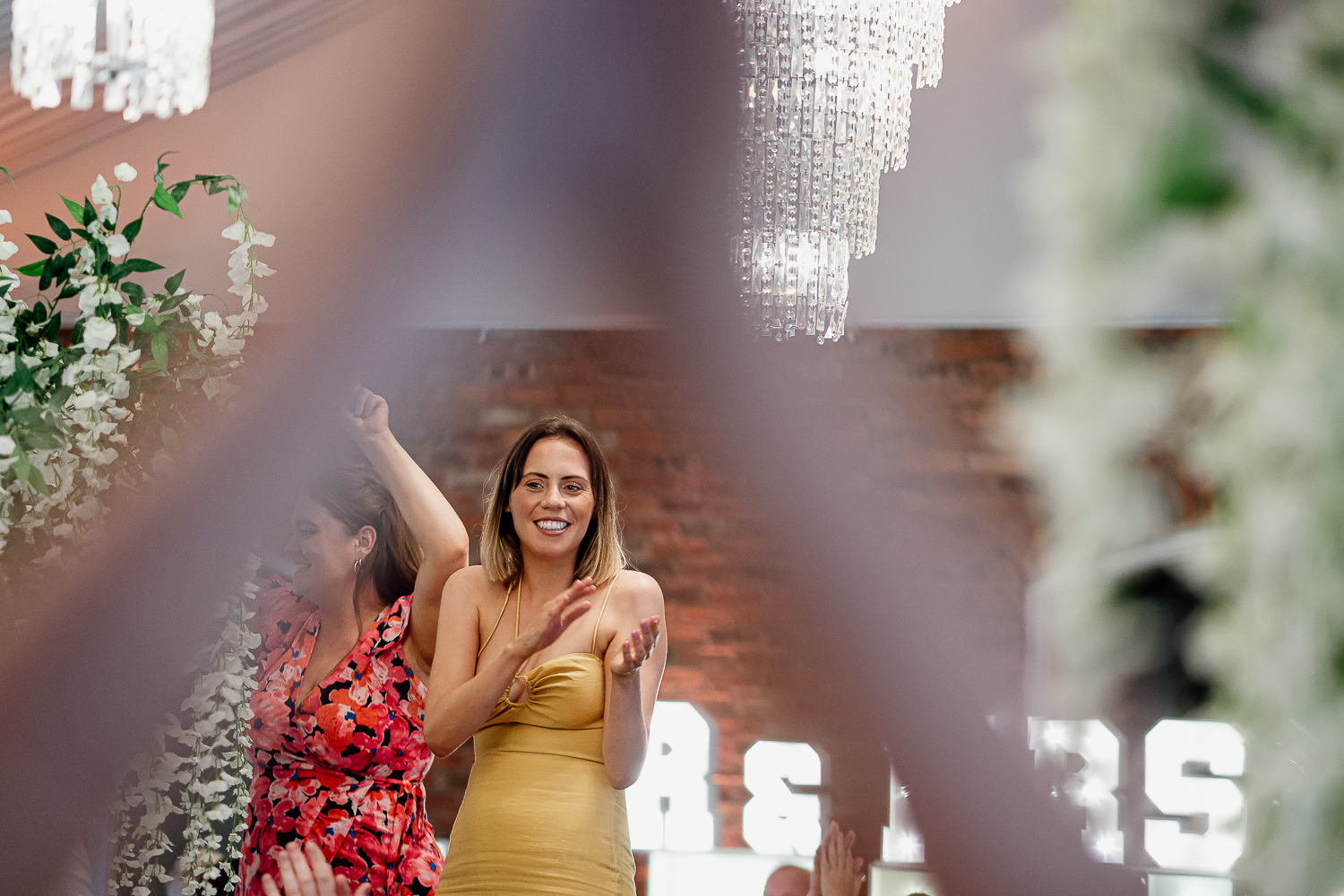 Wedding guest dancing at Colshaw Hall