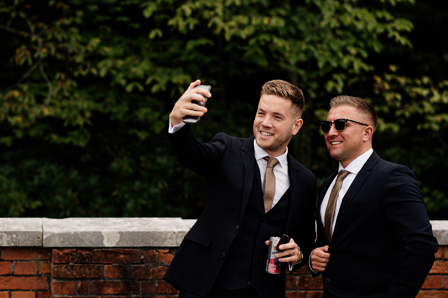 Groomsmen taking a selfie