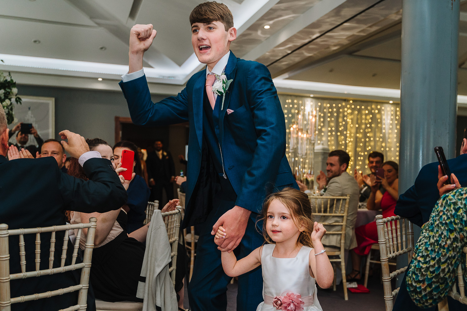 Son dancing with sister