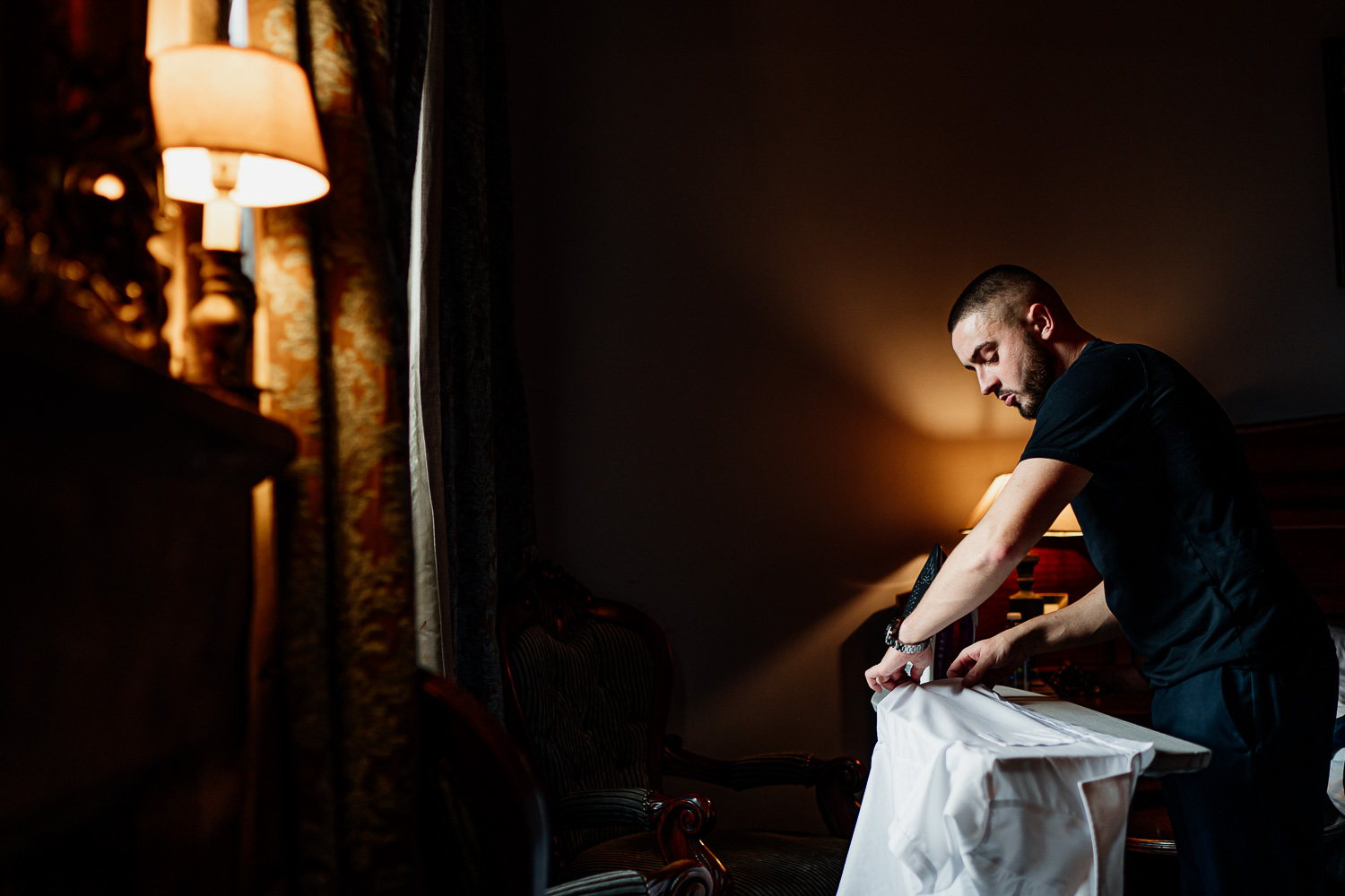 Usher ironing