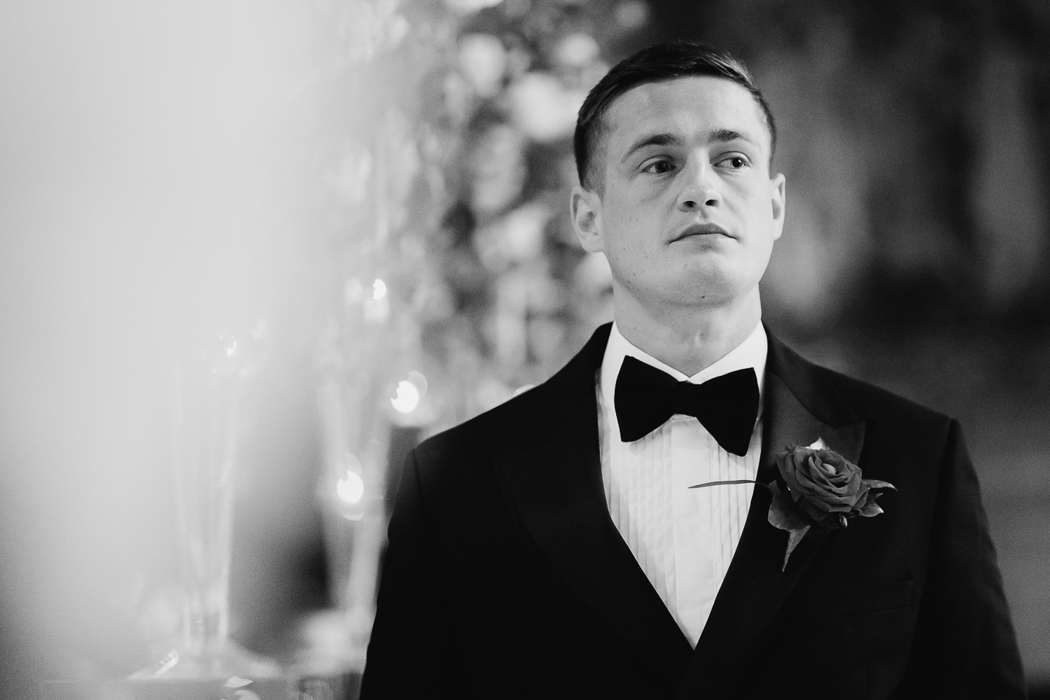 Groom waiting at Peckforton Castle