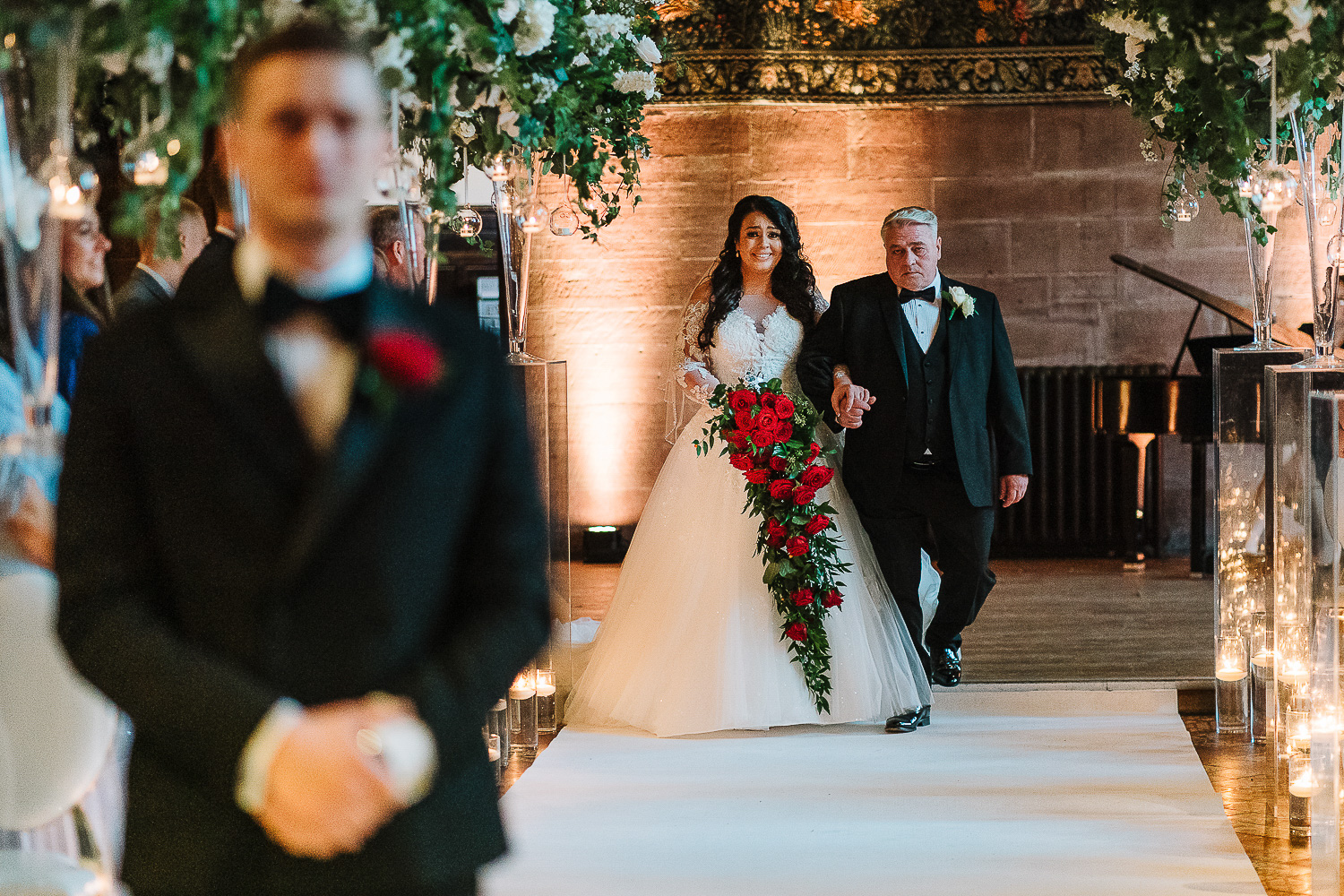 Bride and her dad walking down the aisle