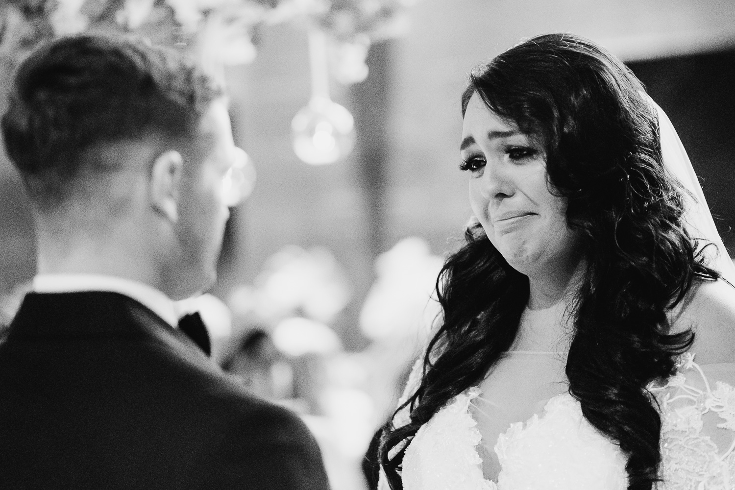 bride crying during the ceremony