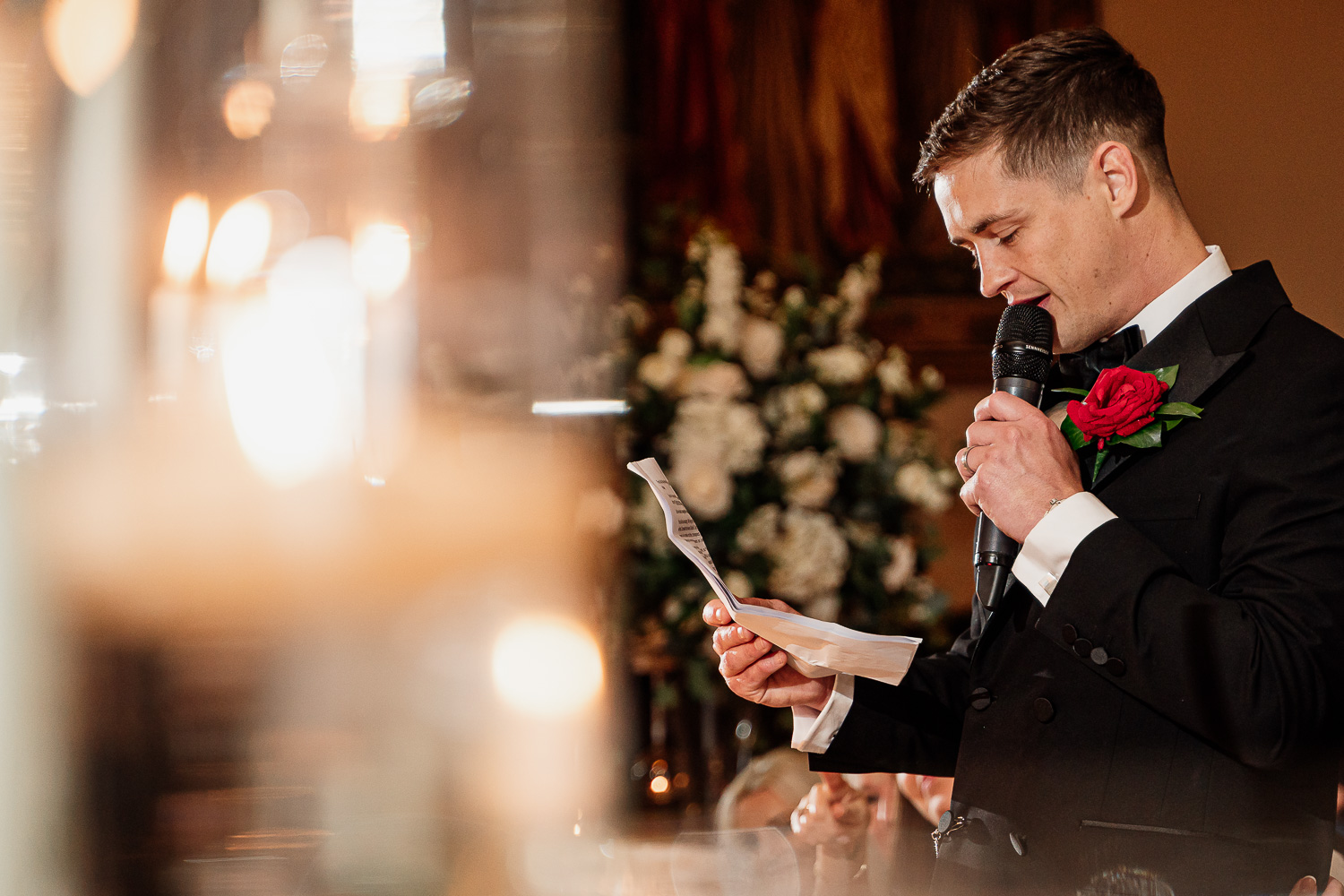 Groom speech at Peckforton Castle