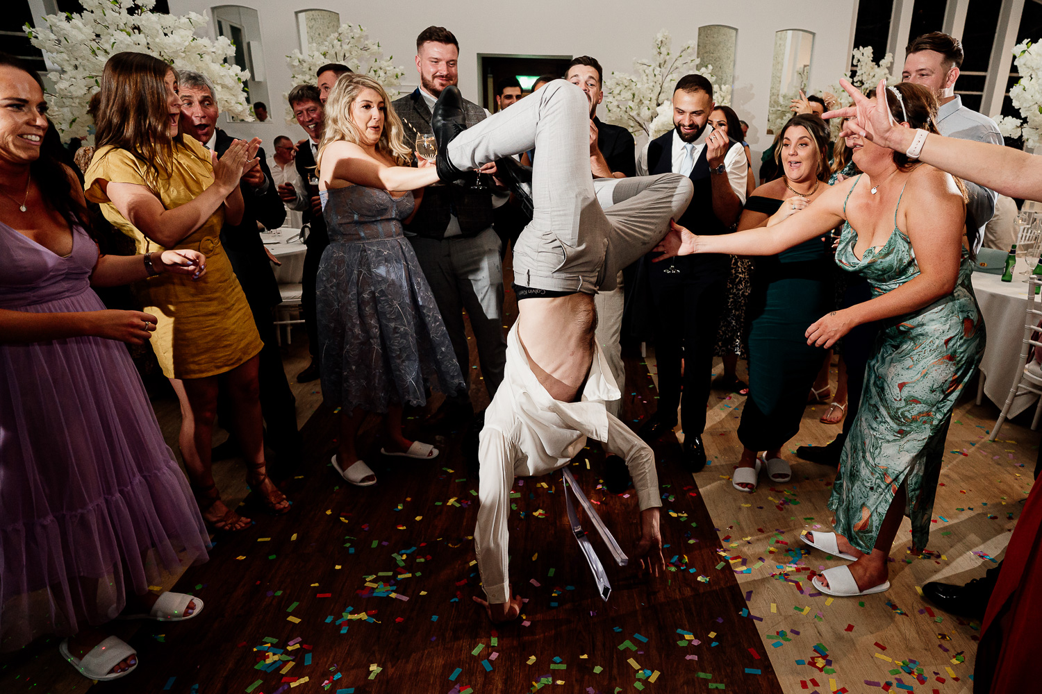 Guest dancing doing a handstand