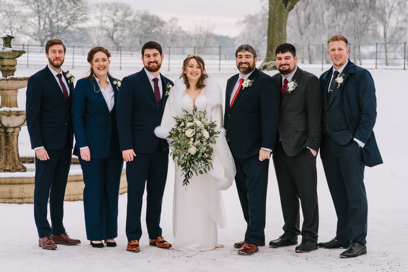Group photo in the snow